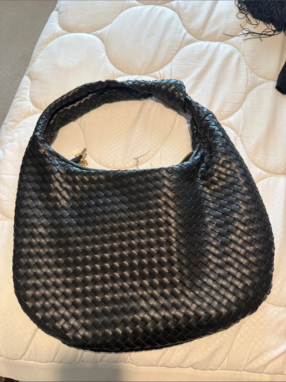 Anthropologie Black Woven Hobo Bag